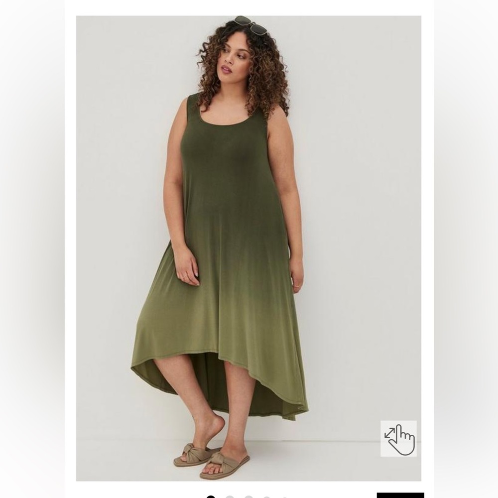 Torrid size 5 green olive high low tank dress NEVER WORN NWOT